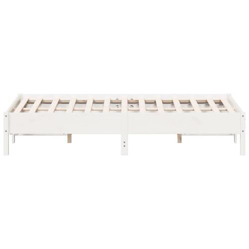 Sengeramme uden madras 150x200 cm massivt fyrretræ hvid