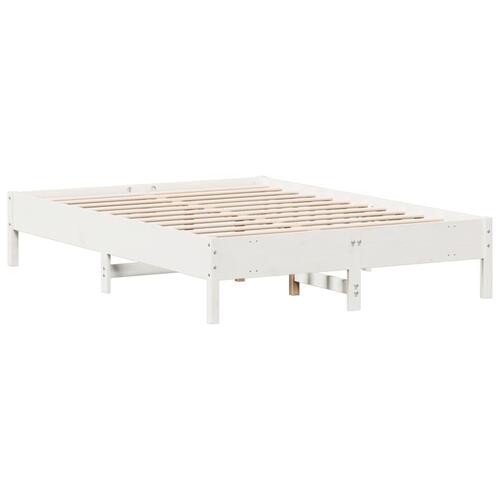 Sengeramme uden madras 150x200 cm massivt fyrretræ hvid