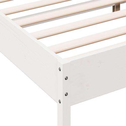 Sengeramme uden madras 150x200 cm massivt fyrretræ hvid