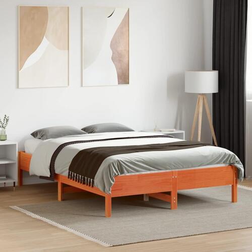 Sengeramme uden madras 120x190 cm massivt fyrretræ gyldenbrun