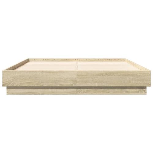 Sengestel 120x190 cm konstrueret træ sonoma-eg