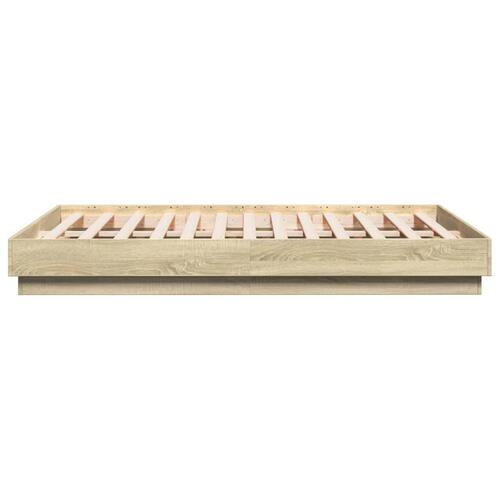 Sengestel 120x190 cm konstrueret træ sonoma-eg
