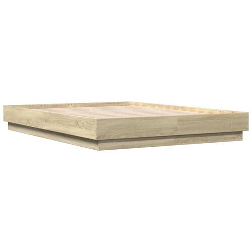 Sengestel 120x190 cm konstrueret træ sonoma-eg