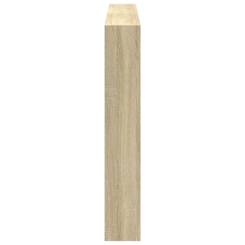 Sengegavl med opbevaring og LED-lys 160x17x102 cm sonoma-eg