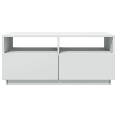 Sofabord med LED-lys 90x49x40 cm hvid