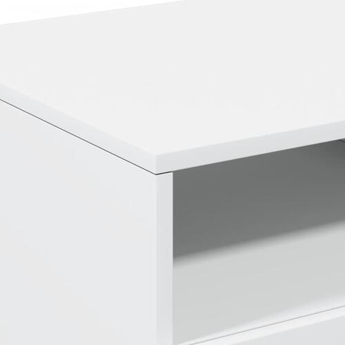 Sofabord med LED-lys 90x49x40 cm hvid