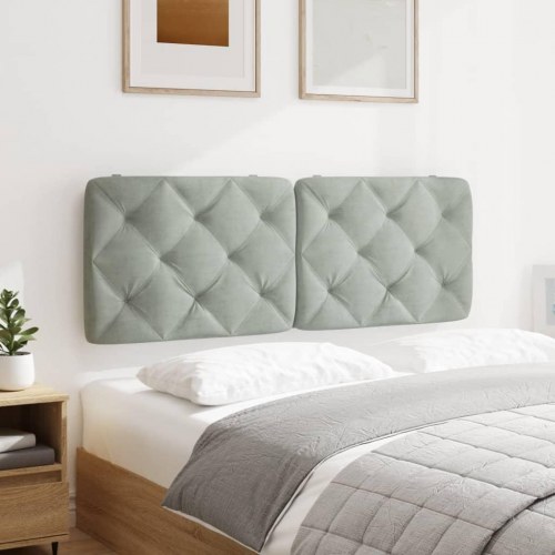 Gavlpude 120 cm i velour - lysegrå