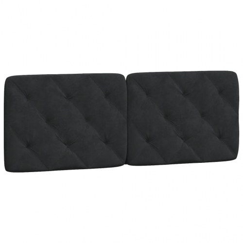 Gavlpude 140 cm i velour - sort, diamantquiltet