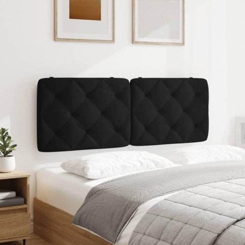 Gavlpude 140 cm i velour - sort, diamantquiltet