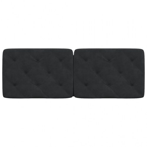 Gavlpude 140 cm i velour - sort, diamantquiltet