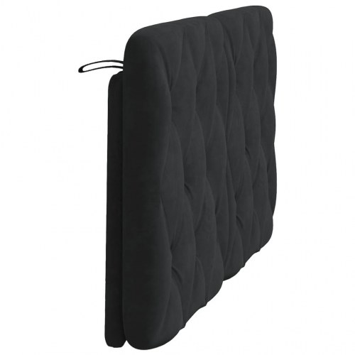Gavlpude 140 cm i velour - sort, diamantquiltet