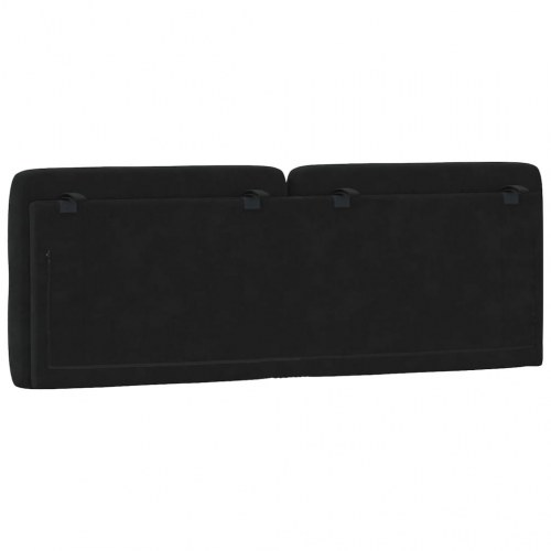 Gavlpude 140 cm i velour - sort, diamantquiltet