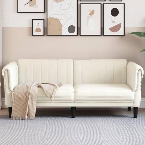 2-personers sofa velour cremefarvet