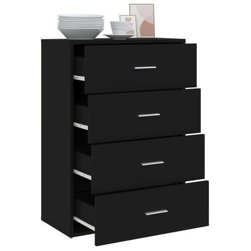 Skænk 60x31x84 cm konstrueret træ sort