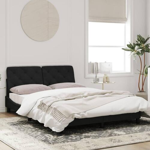 Sengeramme uden madras Sort 140x190 cm Fløjl