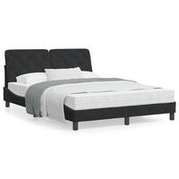 Seng med madras 120x200 cm velour sort