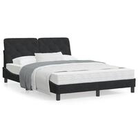 Seng med madras 140x200 cm velour sort