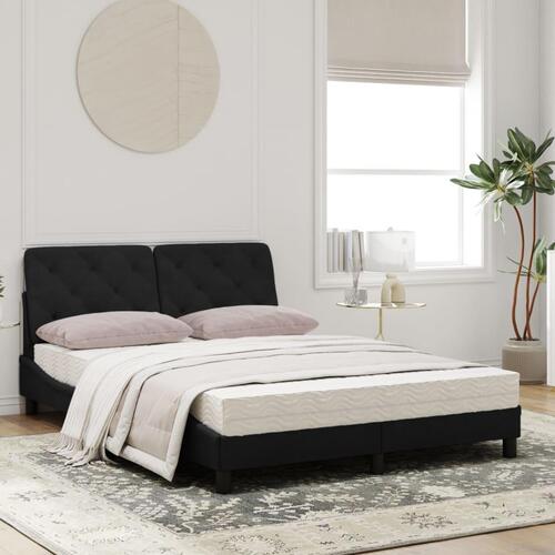 Seng med madras 140x200 cm velour sort