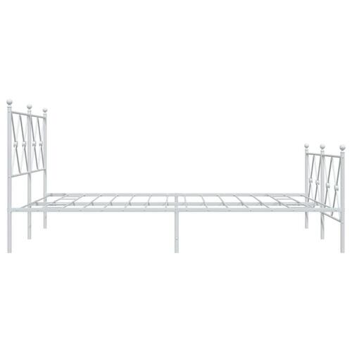Sengeramme med sengegavl og fodgærde 140x200 cm metal hvid