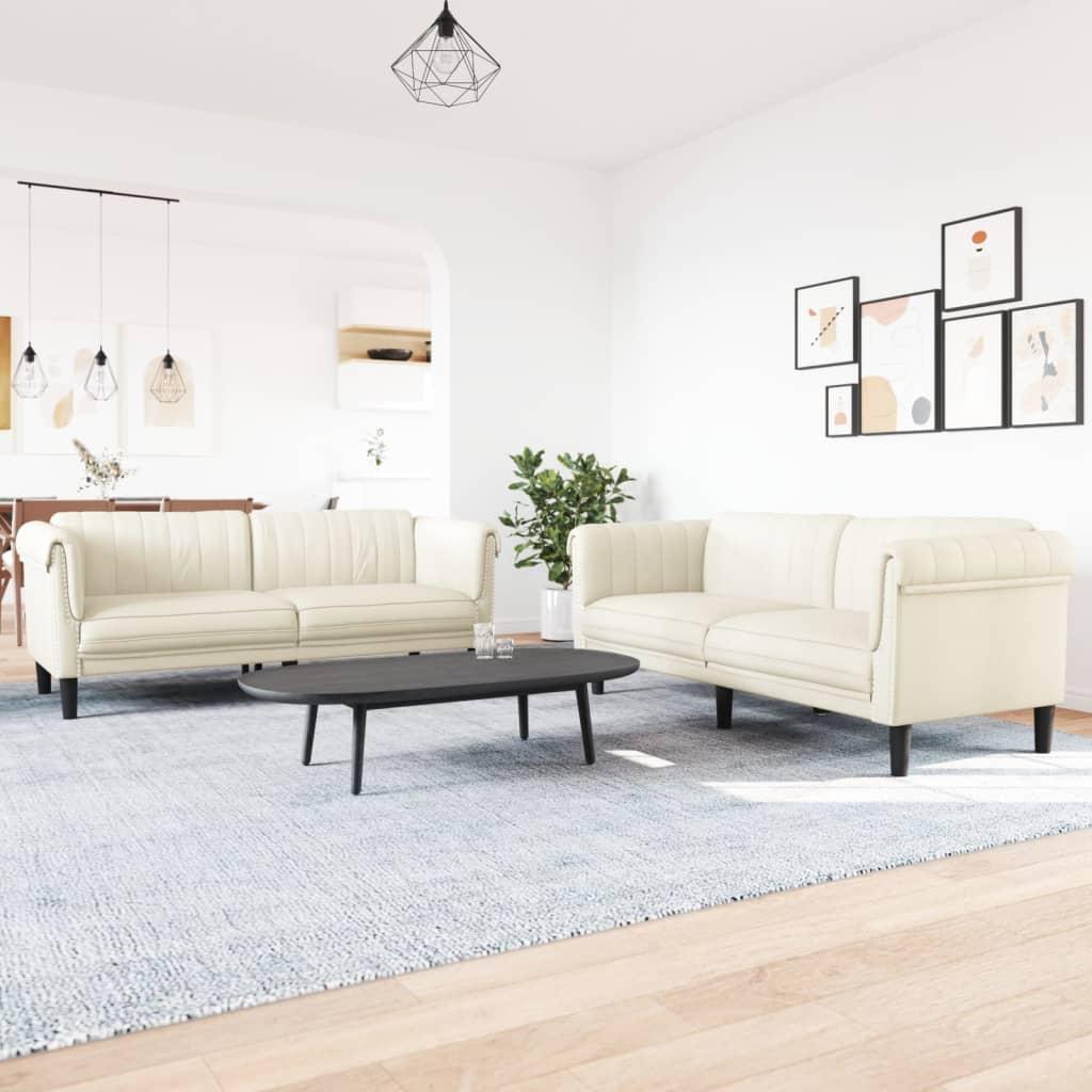 2 personers sofa velour cremefarvet
