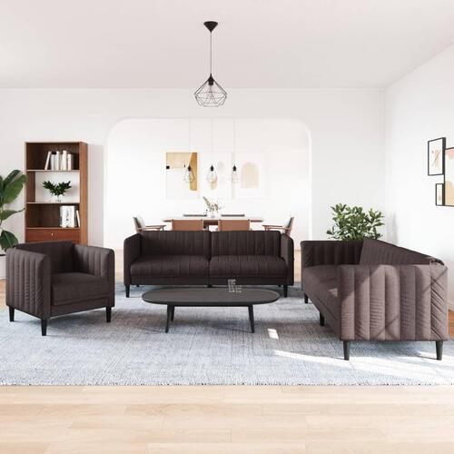 3 personers sofa stof mørkebrun
