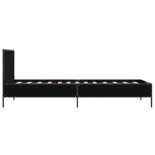 Sengeramme 100x200 cm konstrueret træ og metal sort