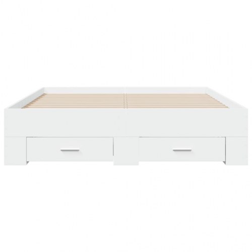 Sengeramme med skuffer 140 x 190 cm - hvid