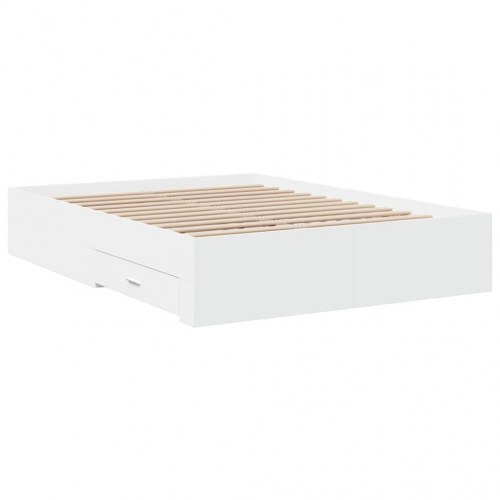 Sengeramme med skuffer 140 x 190 cm - hvid