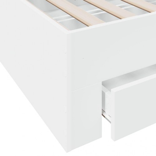 Sengeramme med skuffer 140 x 190 cm - hvid