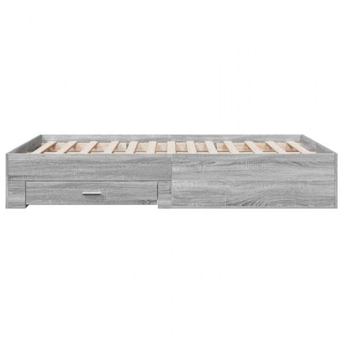 Sengeramme med 4 skuffer 140 x 190 cm - grå sonoma-eg