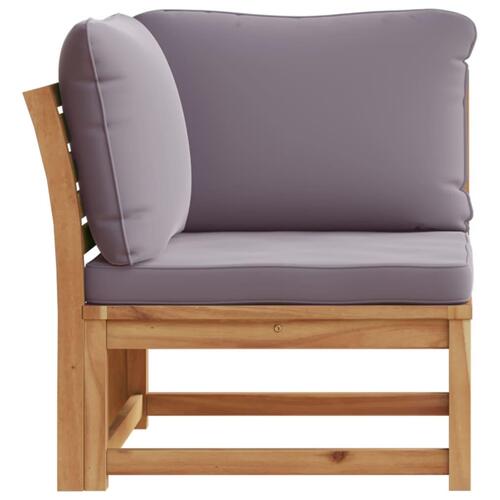 Hjørnemodul til sofa 73x73x65 cm med hynder massivt akacietræ