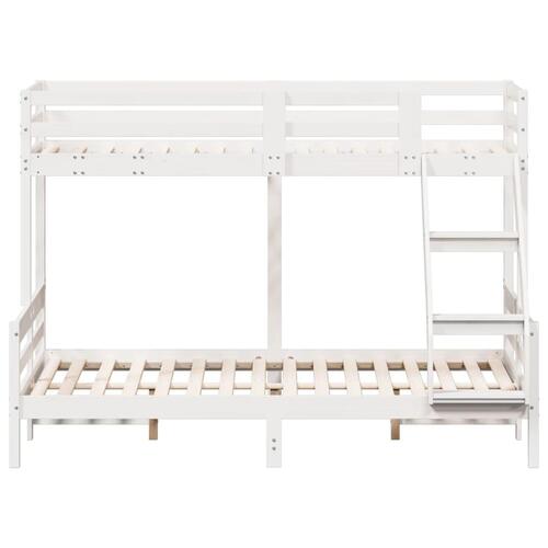 Køjeseng 90x200/140x200 cm massivt fyrretræ hvid