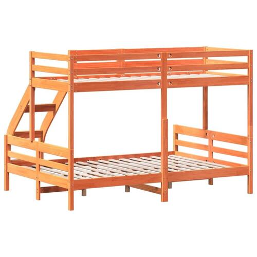 Køjeseng 80x200/140x200 cm massivt fyrretræ gyldenbrun
