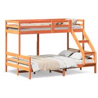 Køjeseng 90x200/140x200 cm massivt fyrretræ gyldenbrun