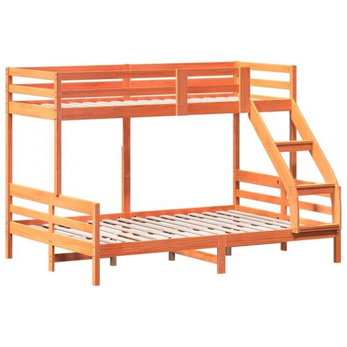 Køjeseng 90x200/140x200 cm massivt fyrretræ gyldenbrun