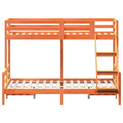 Køjeseng 90x200/140x200 cm massivt fyrretræ gyldenbrun