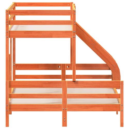 Køjeseng 90x200/140x200 cm massivt fyrretræ gyldenbrun