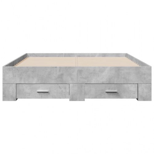 Sengeramme med skuffer 135 x 190 cm - betongrå
