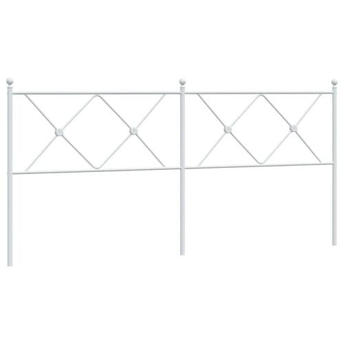 Sengegavl 180 cm metal hvid