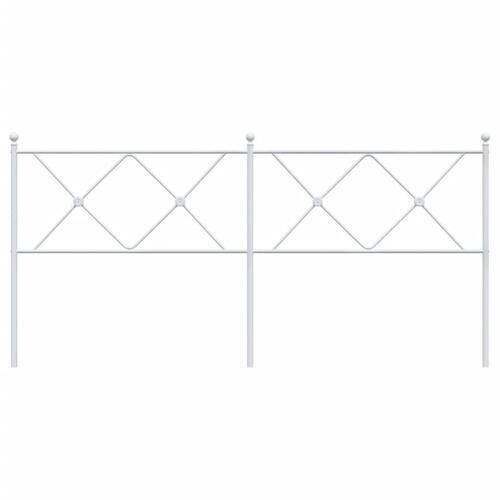 Sengegavl 180 cm metal hvid