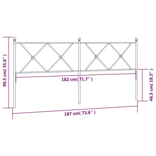 Sengegavl 180 cm metal hvid