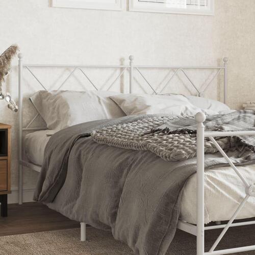 Sengegavl 150 cm metal hvid