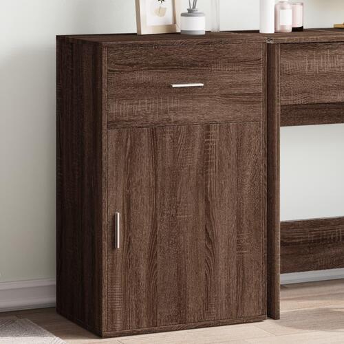 Opbevaringsskab 56,5x39x90 cm konstrueret træ brun egetræsfarve