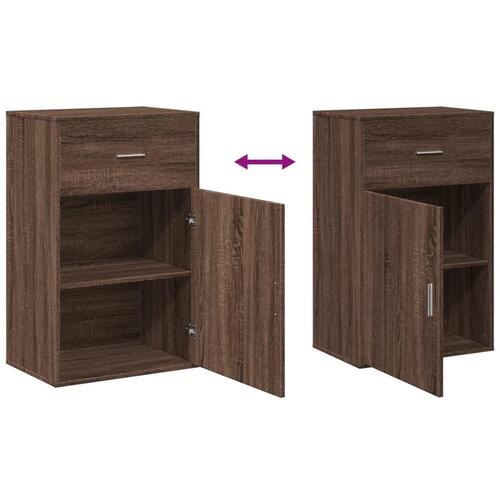 Opbevaringsskab 56,5x39x90 cm konstrueret træ brun egetræsfarve