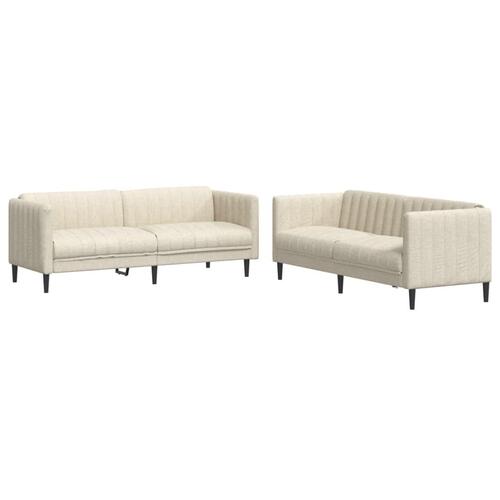 2 personers sofa stof cremefarvet