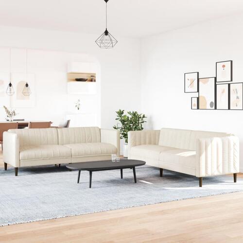 2 personers sofa stof cremefarvet