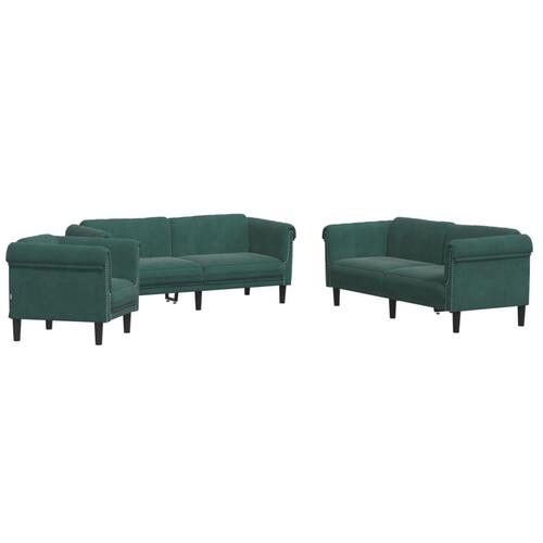 3 personers sofa velour mørkegrøn