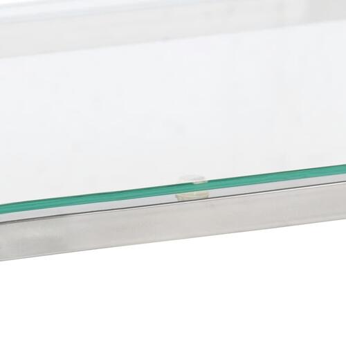 Konsolbord rustfrit stål og hærdet glas sølvfarvet