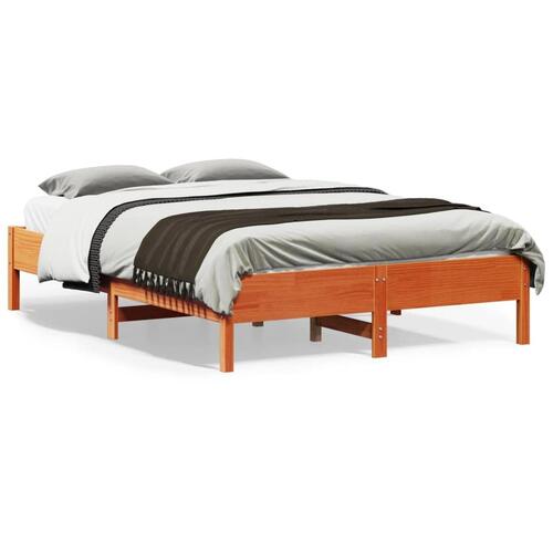 Sengeramme uden madras 140x190 cm massivt fyrretræ gyldenbrun
