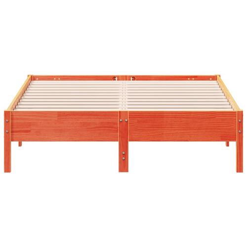 Sengeramme uden madras 140x190 cm massivt fyrretræ gyldenbrun